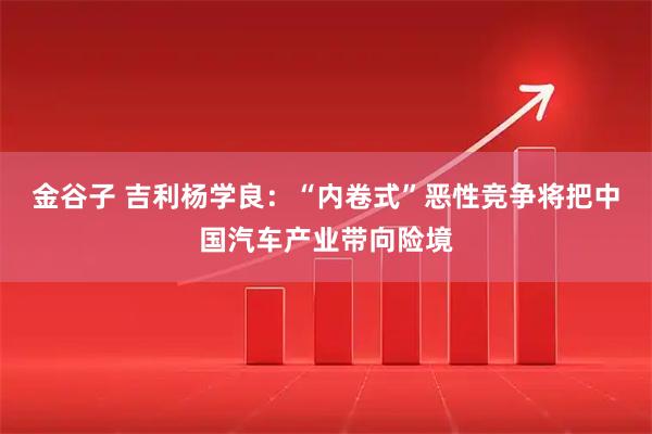 金谷子 吉利杨学良：“内卷式”恶性竞争将把中国汽车产业带向险境