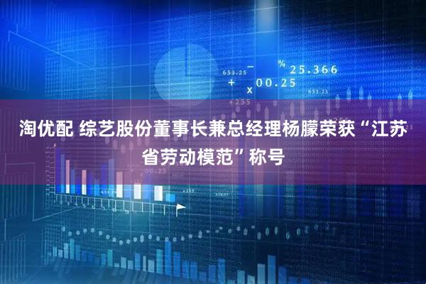 淘优配 综艺股份董事长兼总经理杨朦荣获“江苏省劳动模范”称号