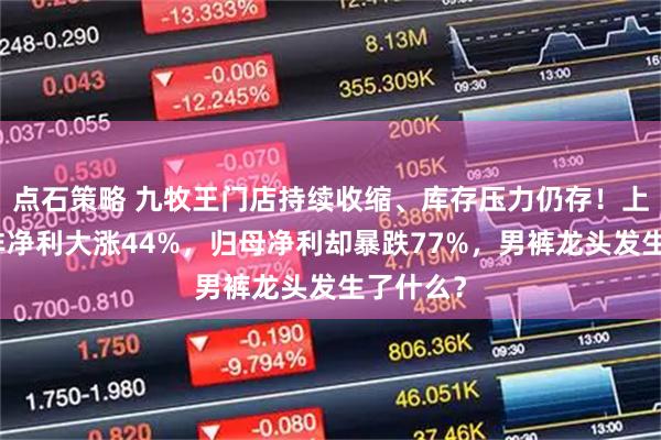 点石策略 九牧王门店持续收缩、库存压力仍存！上半年扣非净利大涨44%，归母净利却暴跌77%，男裤龙头发生了什么？